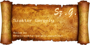 Szakter Gergely névjegykártya